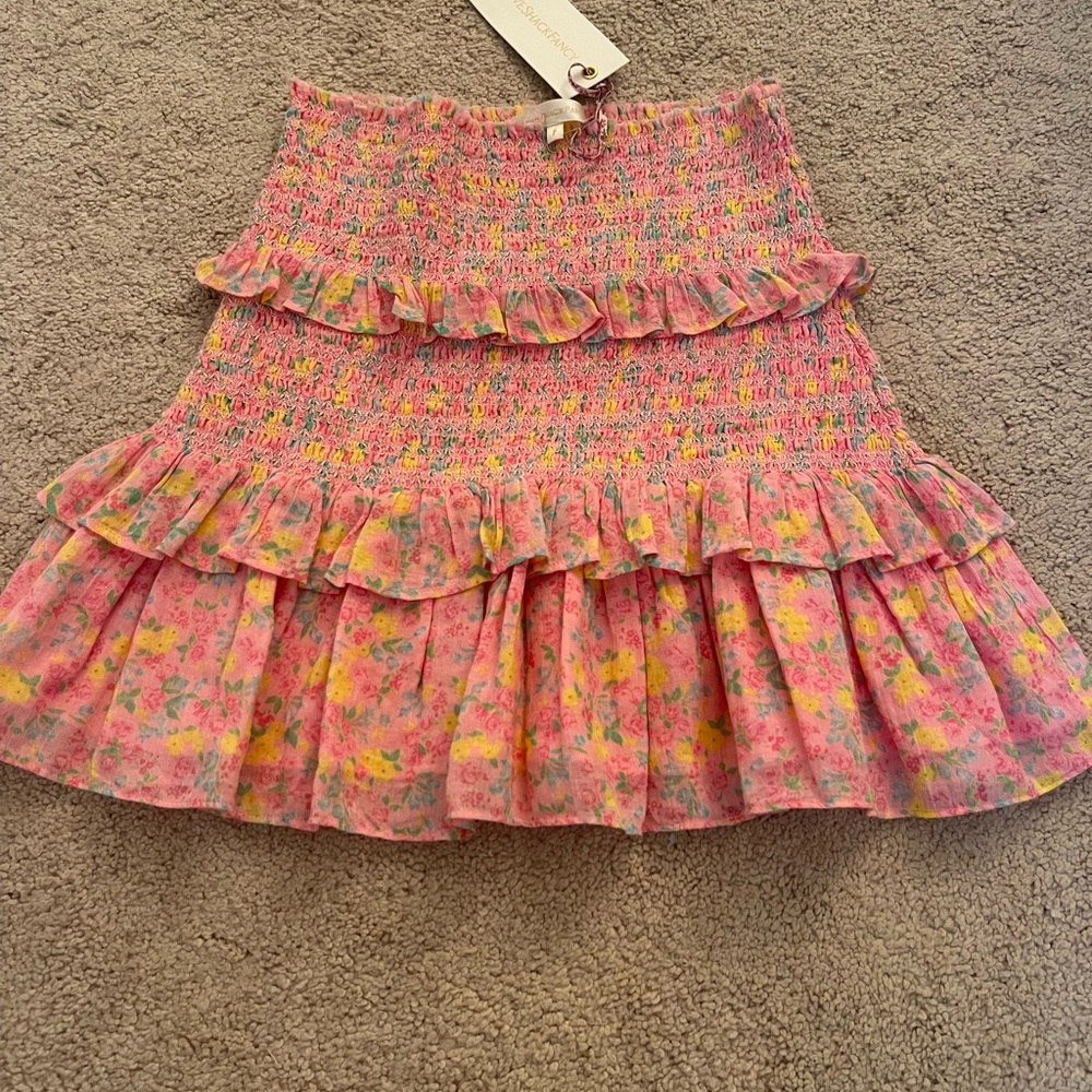 LoveShackFancy Shirred mini skirt, sz. P, NWT
